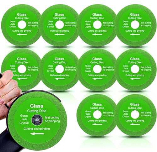 Diamond Glass Cutting Discs, 100mm 10 Pack for Angle Grinder | Ultra-thin diamond cutting discs for glass, tile, ceramic, porcelain, stone and compatible angle grinders