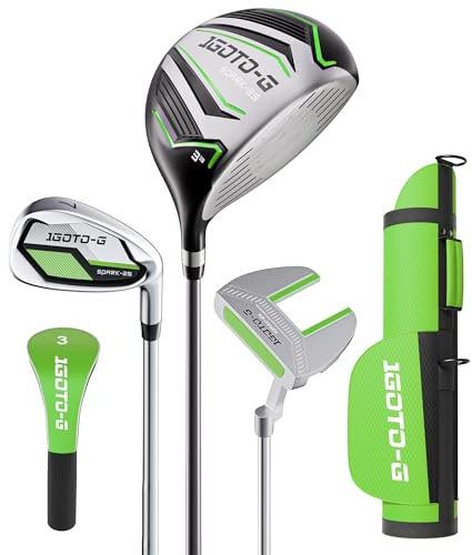 1GoTo-G 5 Pieces Kids Golf Clubs Set - Youth Golf Clubs Junior Set Ages 3-5 Includes Carry Bag, 3# Fairway Wood, 7# Iron, Putter Right Hand for Boys Girls
