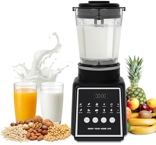 Automatic Nut Milk Maker, 1.65L Soup Maker & Hot Cold Blender with Self-Cleaning, 14 Blades, 24H Smart Timer, Non-Stick Touch Screen, for Homemade Oat, Soy, Plant-Based Milk & Smoothies