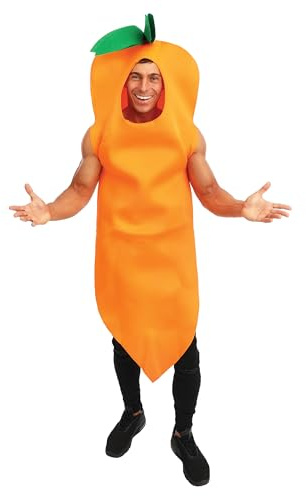 P'TIT CLOWN - Kostüm Obst und Gemüse – Karottenkostüm – Banane – Erwachsene, Unisex – perfekt für Karneval, Kostümpartys und Themenveranstaltungen – Polyester – Einheitsgröße