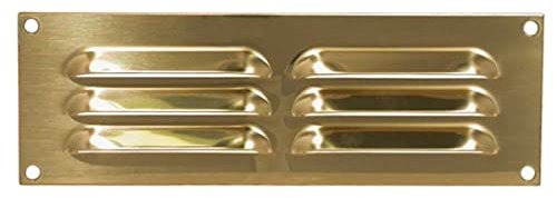 Griglie di ventilazione con cappuccio Open Vent 230 x 75 mm in ottone lucido