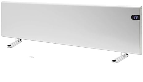 Adax Neo Low Profile Portable Electric Panel Heater/Convector Radiator With Timer, Thermostat, Modern, Slimline, 800W, White