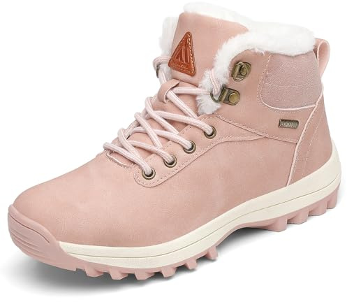 PASTAZA Hombre Mujer Botas de Nieve Senderismo Impermeables Deportes Trekking Zapatos Invierno Forro Piel Sneakers Rosa,39EU