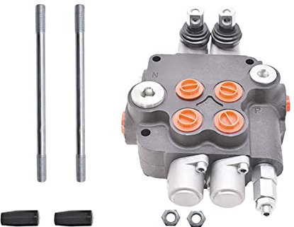 raseparter Válvula de control direccional hidráulica de doble efecto para cargador de tractor con joystick, 21 GPM, puertos SAE, 3600 PSI
