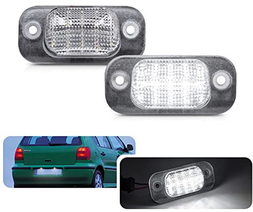 njssjd LED-Kennzeichenbeleuchtung für Volks Golf MK3 III 91-97 MK3 Cabrio 93-98 Polo III MK3 Kombi Classic Polo Variant für Seat Coidoba 6K Cordoba Vario 6K Canbus fehlerfreie Tag-Lampe, 2 Stück