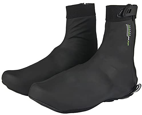 Bicicletta Copriscarpe Impermeabili per Uomo Donna, Copriscarpe da Ciclismo Caldo Antivento MTB Winter Fleece Thermal Bike Shoes Protector,Nero,L