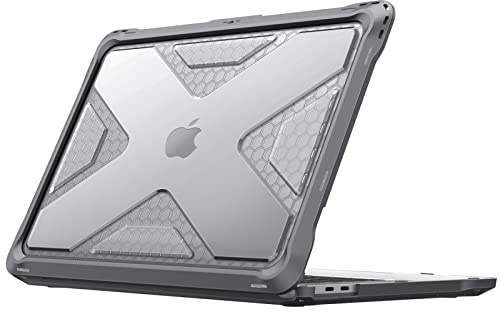 Fintie Hülle Kompatibel mit MacBook Pro 13 Zoll M2/M1 (2022-2016) | A2338/A2289/A2251/A2159/A1989/A1706/A1708, Ganzkörper-Rugged TPU Stoßstange Schutzhülle, Grau