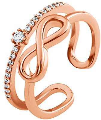Heideman Ring Blenda Damen aus Edelstahl rosegold farbend matt Damenring für Frauen mit Stein weiss rosevergoldet poliert
