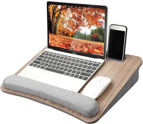 HUANUO Laptop Ständer Bett passend zu 15,6 Zoll Laptop, Laptopkissen mit Anti-Rutsch-Streifen und Aufbewahrungsfunktion für Home Office oder Lernen, als Computer-Laptop-Ständer auf der Couch