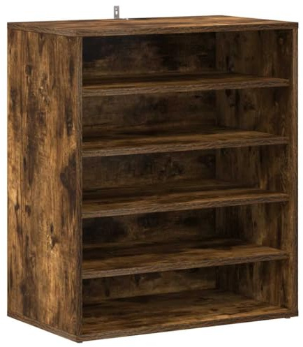 vidaXL Zapatero Madera contrachapada Roble Ahumado 60x35x70 cm