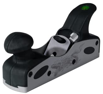 Ulmia Alu-Line Hobel (mit Drachen-Gravur, aus Aluminium + recycelbarem Kunststoff, Seitenteile wechselbar, Hobelhörnchen ergonomisch geformt, Handhobel, Holzhobel) HA48-4