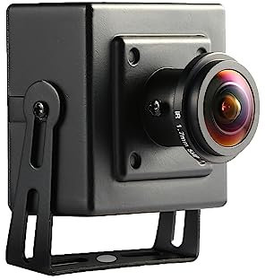 REVODATA HD 5MP Mini Caméra IP POE Fisheye, Microphone intégré, Caméra sécurité intérieure Audio, Fisheye 1.7mm Objectif Angle Vue 180° P2P Remote View CCTV Motion Detection (I706-3-P-A-HS)