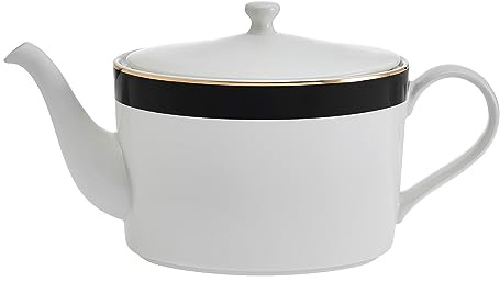 Mikasa Luxe Deco - Tetera infusora de porcelana fina, 1100 ml, en caja de regalo