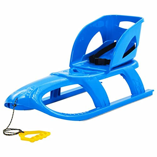 ZEYUAN Schlitten mit Lehne Blau 102,5x40x23 cm Polypropylen, Schlitten Kinder, Rodel, Schneeschlitten Für Camping, Jagdschlitten