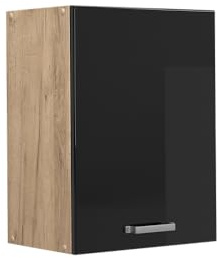 Vicco Hängeschrank R-Line, Schwarz Hochglanz, 45 cm