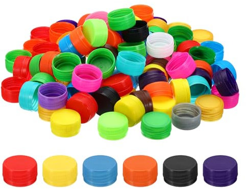 PATIKIL Tappi di Bottiglia Plastica da 1.2 Pollici per Artigianato, 200Pz Tappi a Vite Riutilizzabili per Bottiglie Vuote per Decorazioni Fai da Te, Multicolore