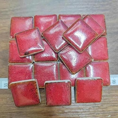 Unregelmäßige Keramikfliesen, gemischtes Porzellan, Basteln, 5,5 mm, Marmormuster, DIY, Steinfragmente, Dekoration, groß, quadratisch, rot, 400 g, 400 g