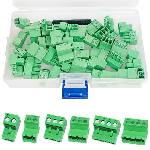 PENGLIN 24PCS Lötfreie Verbindung Steckbare Klemmen，3.81mm Teilung | 2-4 Pins PCB-Montage Schraubklemme