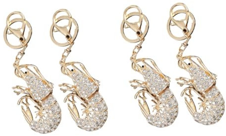 LALADEFIEE 2sets Strass Schlüsselanhänger Schlüsselanhänger Garnelen Charme Dekorative Tasche 2 Stücke * 2