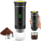 Macchina da caffè 3 in 1, 4-6 minuti di auto-riscaldamento, per espresso, piccole capsule, grandi capsule, caffè macinato, portatile per ufficio, casa, auto, colore: nero