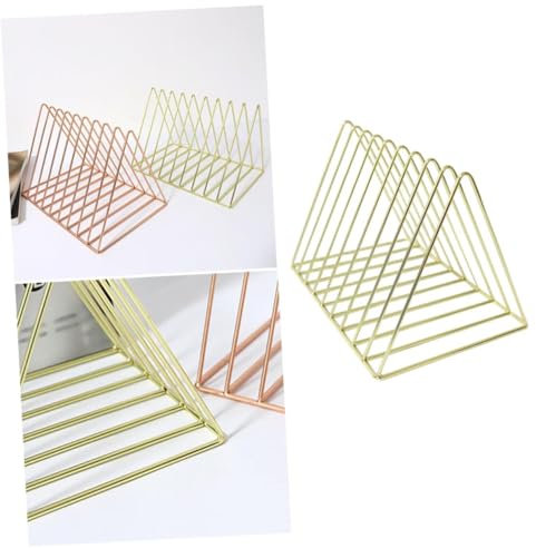 SHINEOFI 1 Stück 9 Schreibtischzubehör Wire-datei-Organizer Regale Für Bücher Zeitschriftenhalter Mit 9 Fächern Bücherregal Fürs Büro Buch Rekordhalter Desktop-Organizer Golden