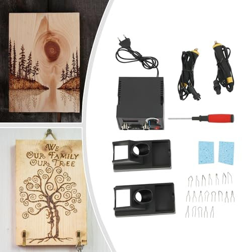 Pyrography Machine Holzverbrennungsset Brennstation Brandmalerei Brandmalstation Pyrographie Maschine mit 2 Stifte 60W Holzbrenner Set,300℃ - 700 ℃