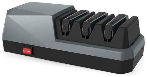 LHQYA Elektrischer Messerschärfer, Professioneller Messerschärfer, 3-stufiges Messerschärfen: Grobschliff/Feinschliff/Feinschliff, Einfach Zu Bedienen, Für Den Küchengebrauch