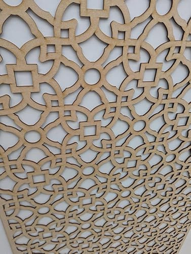 Pannello decorativo in legno, divisorio da parete, griglia di copertura del termosifone, decorazione per mobili, tagliato al laser da 3 mm di spessore, pannello MDF (dimensioni 1200 mm x 620 mm),