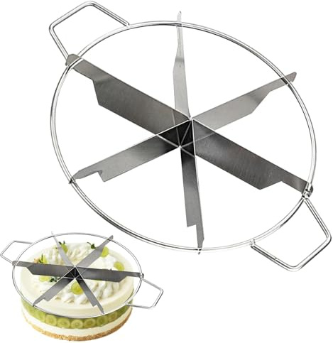 Genérico Cortador De Porción De Pastel De Acero Inoxidable | Divisor De Pastel - Press De Corte De Queso, Corte De Pastel Sin Para Rodajas Uniformes, Cortador De Tarta De Queso Con Manijas Lateral