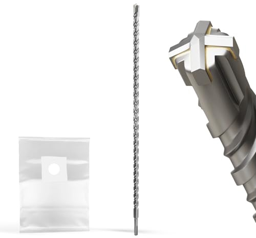 XZH SDS Plus Masonry Drill Bits 16mm x 600mm, Professional Tungsten Carbide Cross Tip, Long SDS Hammer Drill Bits for Wall, Stone, Concrete, Brick