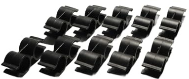 Enwye 10 Stück Doppelclips, Rohrschellenclips, PVC-Kunststoff-Regalstangenverbinder, Maschendrahtzaunpaneelklemmen, Befestigungszubehör (20 mm)