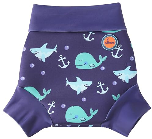 Swimbubs Reusable Swim Nappy – Baby Swimwear for Boys and Girls, Ideal for Swimming Lessons (12-24 Months, Blue Whale)