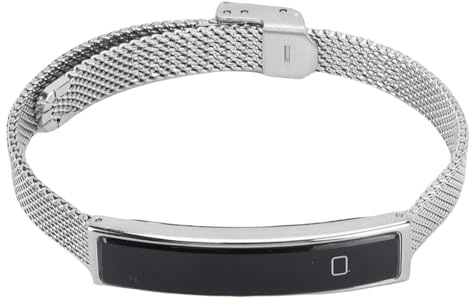 Plyisty Pulsera Inteligente, Banda de Rastreador de Fitness 16.5G, Obturador Remoto, 5.6 Mm Delgado, Recordatorio de Llamadas, IP68 Impermeable, Informes Semanales, para Teléfonos y (Silver)