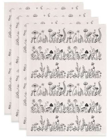 SUPERDANT 4 Stücke Pilz Unterglasur Transferfolien Für Keramik Pflanzen Ton Transferpapier Schwarze Keramikabziehbilder Aufkleber Für Töpferhandwerk DIY Bastelbedarf 52x37cm