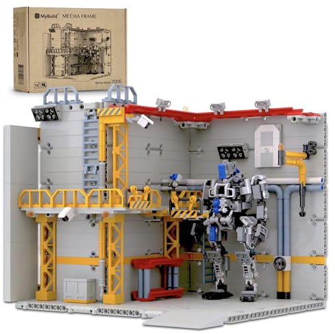 MyBuild Mecha Hangar Byggnadssats för underhåll | Arbetstorn, plattformar och verktygssystem | Mecha-bas | Åldrar 16+ (7006 med Mecha)