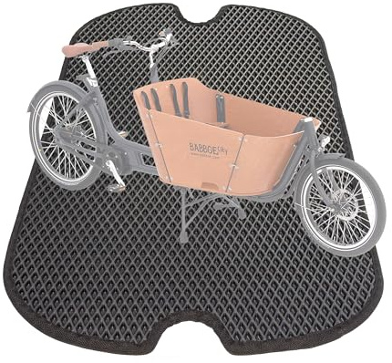 EVA Drive Premium Schutzmatte für Babboe City | Lastenrad Fußmatten Teppiche | Lastenrad Zubehör | mit Einfassung | Farbe Schwarz