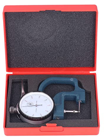Calibro Spessimetro a Quadrante Rotondo, Alluminio, 0-10mm - Alta Precisione, Design Ergonomico, Misurazione di Materiali Morbidi