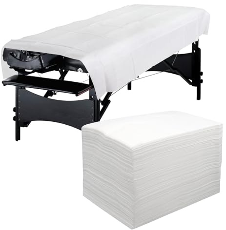 Tvvcalk Lot de 100 Drap Jetable Table Massage, 100 x 200 cm Drap Jetable, Drap Intissé, drap esthetique jetable, drap d'examen jetable