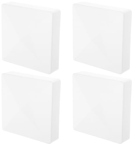KJHBV Tapa para Postes de Valla de Abs Blanco Resistente Intemperie y Manchas, Diseño Sencillo y Elegante, Pack de 4 Piezas para Uso Exterior en Buzones y Cercas