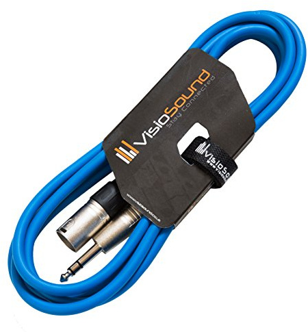 VisioSound Male XLR to 6.35mm Stereo TRS Jack Lead Audio Cable (Blue, 3m) | Noiseless OFC Balanced Signal, Audio, Speaker, Patch Cable / 10 Colours
