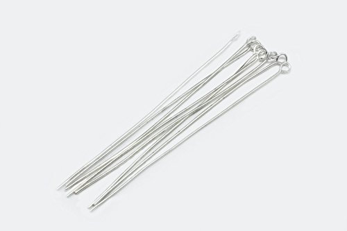 INWARIA Ösenstifte 26/30/32/35/50/55/60/70mm 100 Stück Kettelstifte Nietstifte Stifte S9 (60 mm, Silberfarben Hell)