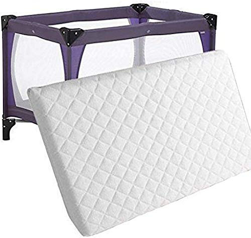 GAX Sports New Baby Cot Foam Mattress Extra Thick Depth Quilted Fits Most Graco/M&P Toddler Travel Cots, Breathable and Anti Allergenic Water Resistant (93 x 64 x 6 cm)