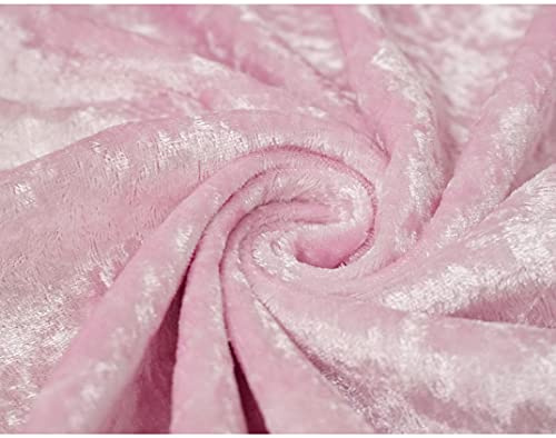 Crushed Velvet Fabric Craft Stretch Velour Material - Soft Furnishing & Craft Velour Fabric - 150cm Wide (Baby Pink, 100cm x 150cm (39 x 60))