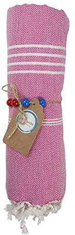 ECOBAIN Classic Towel 100 x 180 cm Handtuch Dusch-, Sauna- und Badetuch Wickeltuch Hamam ((Dark) pink)