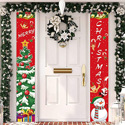Frohe Weihnachten Banner - Veranda Zeichen, Weihnachtsdekorationen, Neujahr Hängen Deko für Türdekoration