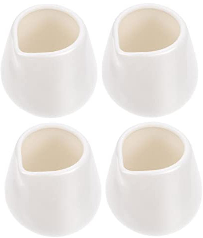 TOPBATHY 4pièces Pichets à Sauce Céramique Blanche Tasses à Lait Coupelles à Sauce Accessoires De Cuisine Pratiques Et Fonctionnels Pour Maison
