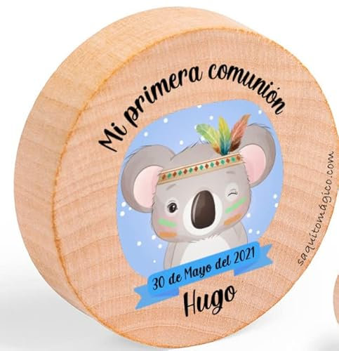 Abridor de madera Personalizado -Abrebotellas para eventos .-Detalles para bodas bautizos y comuniones (10ud, comunion)