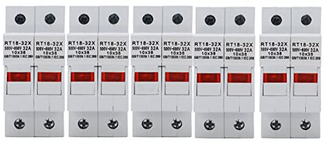 Säkringshållare Basskena monterad 32A AC 500-690V RT18-32X 1P/2P/3P Säkringshållare med indikatorlampa för RO15 10x38mm säkringskärna(2P)