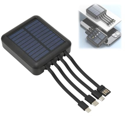 Chargeur de Téléphone Portable Solaire, 20 000 MAh à Deux Ports de Sortie, Chargeur de Téléphone Solaire Portable avec Affichage de L'alimentation et Lampe de Poche, pour (Le Noir)