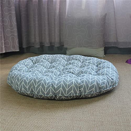 Einfarbiges Patio-Yoga-Meditationskissen im Freien, rundes Baumwoll-Leinen-Bodenkissen für Kinder, dickes japanisches Futon-Stuhlkissen Tatami, großes rundes Bodenkissen-Dunkelgrau.55cm Durchmesser